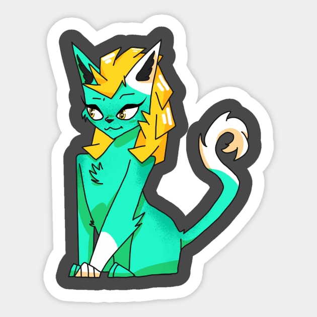 Elegant Cat Sticker by Caloxya